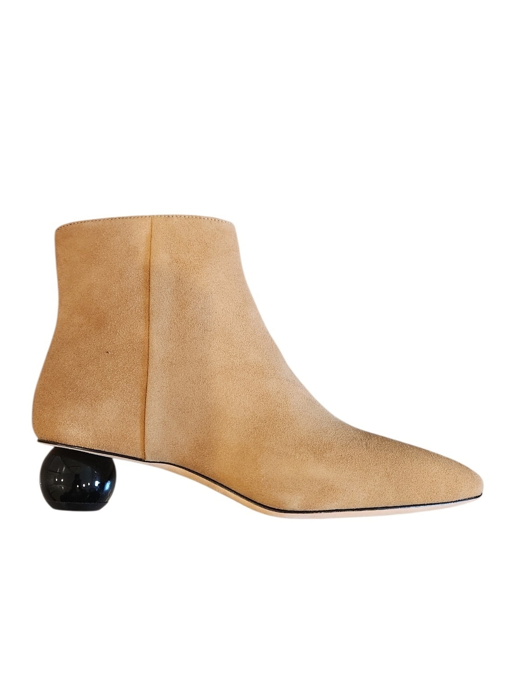 NIB Kate Spade New York Sydney Tan Kid Suede Ball Heel Mod Ankle Bootie Size 7